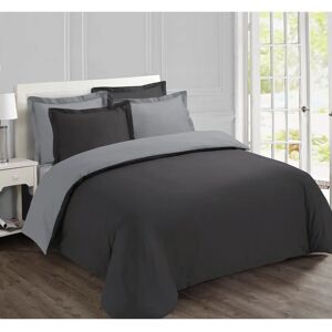 Parure de couette en coton - 200x200cm, Gris Anthracite Parure de couette en coton - 200x200cm, Gris Anthracite