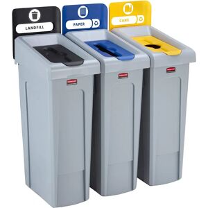 Contenedores de reciclaje Rubbermaid Slim Jim - Abierto/Papel/Plástico - 3 unidades Contenedores de reciclaje Rubbermaid Slim Jim - Abierto/Papel/Plástico - 3 unidades