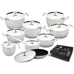 Conjunto de Cozinha e Talheres SILAMPOS Yumi - Aço Inoxidável - 9 + 24 Peças Conjunto de Cozinha e Talheres SILAMPOS Yumi - Aço Inoxidável - 9 + 24 Peças