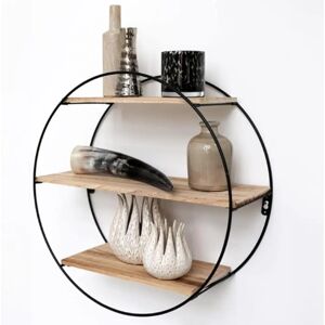Étagère Murale IVOL - Métal Noir & Bois - 50x19cm - Décoration Moderne - Publicité Étagère Murale IVOL - Métal Noir & Bois - 50x19cm - Décoration Moderne - Publicité