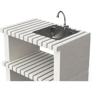 Movelar Nazca Beige - Soporte lateral con lavabo y grifo - Módulo de barbacoa Movelar Nazca Beige - Soporte lateral con lavabo y grifo - Módulo de barbacoa
