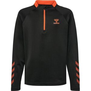 Hummel Model hmlGG12 Action Half Zip Sweatshirt for Kids - Black/Cherry Tomato Hummel Model hmlGG12 Action Half Zip Sweatshirt for Kids - Black/Cherry Tomato