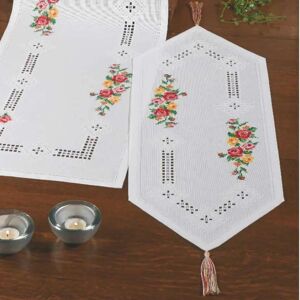 buttinette Hardanger Kit - Rozen Tafelkleed - Wit buttinette Hardanger Kit - Rozen Tafelkleed - Wit