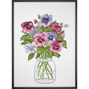 Permin Borduurpakket - Viooltjes - 34x47cm - Borduurpakket Permin Borduurpakket - Viooltjes - 34x47cm - Borduurpakket