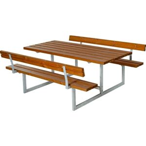 Plus Basic Havebord- og bænk sæt - Teak, 177x184 cm Plus Basic Havebord- og bænk sæt - Teak, 177x184 cm