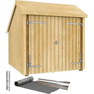 Gartenhaus PLUS Fahrradunterstand - Holz, Natur, Doppeltür Gartenhaus PLUS Fahrradunterstand - Holz, Natur, Doppeltür