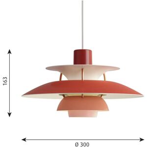 Louis Poulsen PH 5 Mini - Rød - Pendellampe - Tidløst design Louis Poulsen PH 5 Mini - Rød - Pendellampe - Tidløst design