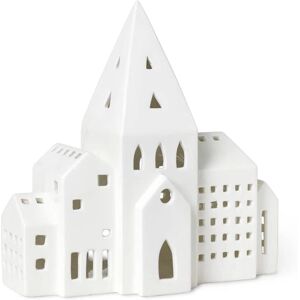 Kähler Urbania City White Candle Holder - Modern Architecture Kähler Urbania City White Candle Holder - Modern Architecture