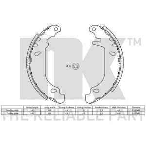 NK Modell 2739476 Bremsbackensatz - Trommelbremsen NK Modell 2739476 Bremsbackensatz - Trommelbremsen