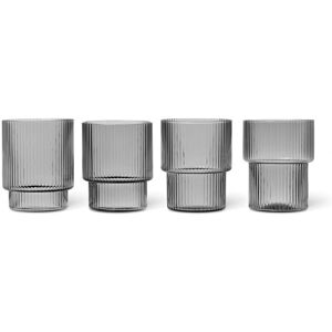 Set di 4 bicchieri Ripple di ferm LIVING - Grigio affumicato Set di 4 bicchieri Ripple di ferm LIVING - Grigio affumicato