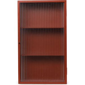 Ferm Living Haze Wandregal - Geriffeltes Glas, Oxide Red, 60x35 cm - Wandregal Ferm Living Haze Wandregal - Geriffeltes Glas, Oxide Red, 60x35 cm - Wandregal