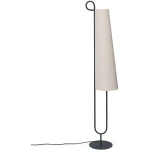 Ferm Living Ancora Gulvlampe - Tekstilkappe, 150cm, Svart/Natur Ferm Living Ancora Gulvlampe - Tekstilkappe, 150cm, Svart/Natur