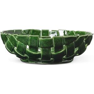 Bol Plait de Ferm Living - Vert Émeraude - 30cm - Panier en céramique - Fait main - Publicité Bol Plait de Ferm Living - Vert Émeraude - 30cm - Panier en céramique - Fait main - Publicité