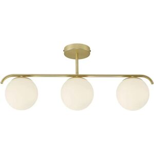 Nordlux Grant Pendant Ceiling Light - 3 Glass Domes, Brass, 69.3cm, Brown Nordlux Grant Pendant Ceiling Light - 3 Glass Domes, Brass, 69.3cm, Brown