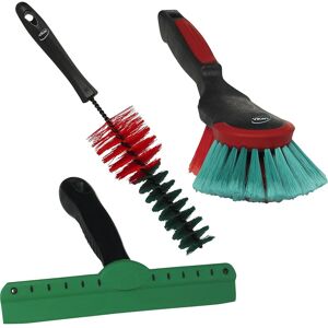 Vikan Kit de limpieza para vehículos - 2 cepillos y 1 rasqueta Vikan Kit de limpieza para vehículos - 2 cepillos y 1 rasqueta