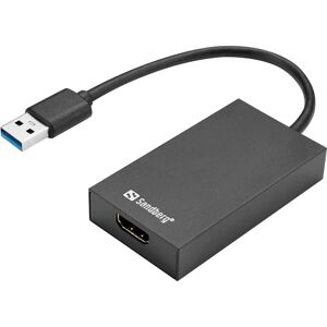 Sandberg USB 3.0 til HDMI-konverter - USB til HDMI-adapter - Sort Sandberg USB 3.0 til HDMI-konverter - USB til HDMI-adapter - Sort