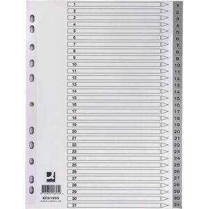 Q-CONNECT KF01895 Tab Index - Numeric, Grey Q-CONNECT KF01895 Tab Index - Numeric, Grey
