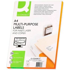 Q-Connect KF10657 White Labels - 105x48 mm, 100 Sheets Q-Connect KF10657 White Labels - 105x48 mm, 100 Sheets