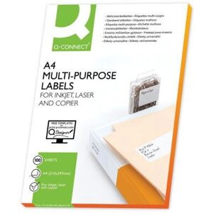Q-Connect KF10664 Fehér A4 címkék - Nyomtató címkék Q-Connect KF10664 Fehér A4 címkék - Nyomtató címkék