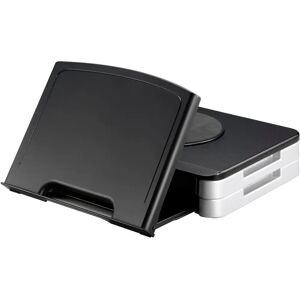 Q-Connect Monitor Stand - Adjustable, Black, with Copyholder & Drawer Q-Connect Monitor Stand - Adjustable, Black, with Copyholder & Drawer