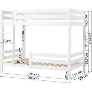Hoppekids - ECO Luxury Køjeseng 120x200 - Weiß - 120x200 - Bunk bed Hoppekids - ECO Luxury Køjeseng 120x200 - Weiß - 120x200 - Bunk bed
