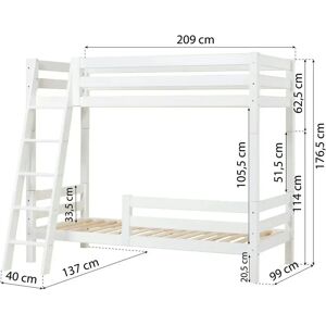 Hoppekids Eco Luxury Etagenbett mit Leiter - Weiß - Bett Hoppekids Eco Luxury Etagenbett mit Leiter - Weiß - Bett