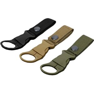 GreenZech Khaki Outdoor Military Nylon Webbing Buckle Hook Water Bottle Clip - Water Bottle Holder GreenZech Khaki Outdoor Military Nylon Webbing Buckle Hook Water Bottle Clip - Water Bottle Holder