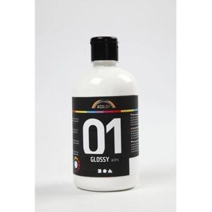 A-Color Hvid Akrylmaleri - Glans, 500ml - Maleri A-Color Hvid Akrylmaleri - Glans, 500ml - Maleri