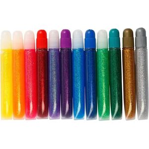 CC Hobby Glitterlim - 12 stk, 10 ml, assorterede farver - Håndværkslim CC Hobby Glitterlim - 12 stk, 10 ml, assorterede farver - Håndværkslim