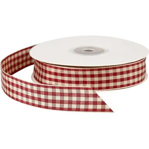 CC Hobby Bånd - 20 mm Antik Rød/Hvid - Dekorativt Bånd CC Hobby Bånd - 20 mm Antik Rød/Hvid - Dekorativt Bånd