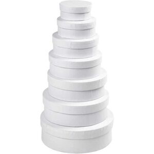 Creativ Company 26421 White Storage Box Set - Round Cardboard Organizer Creativ Company 26421 White Storage Box Set - Round Cardboard Organizer