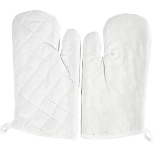 Creativ Company 444621 Oven Mitt - Quilted 100% Cotton White Kitchen Glove Set Creativ Company 444621 Oven Mitt - Quilted 100% Cotton White Kitchen Glove Set