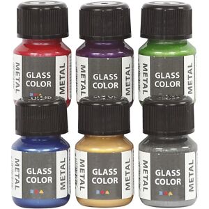 CC Hobby Metallisk Glasfarve - 6x35ml - Maling til glas og porcelæn CC Hobby Metallisk Glasfarve - 6x35ml - Maling til glas og porcelæn
