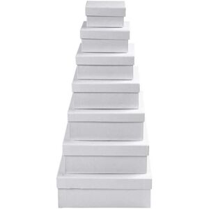 Creativ Company 26419 Juego de 7 cajas de almacenamiento blancas Creativ Company 26419 Juego de 7 cajas de almacenamiento blancas