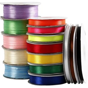 CC Hobby Cinta de satén - Colores surtidos - 15 rollos - Complemento para manualidades CC Hobby Cinta de satén - Colores surtidos - 15 rollos - Complemento para manualidades