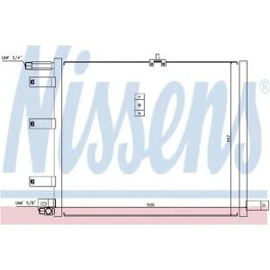 NISSENS Condensatore - R 134a, 508x407x16mm NISSENS Condensatore - R 134a, 508x407x16mm