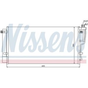 NISSENS 94992 Alumiininen ilmastointikondensaattori kuivaimella Kia CARENS 3 NISSENS 94992 Alumiininen ilmastointikondensaattori kuivaimella Kia CARENS 3