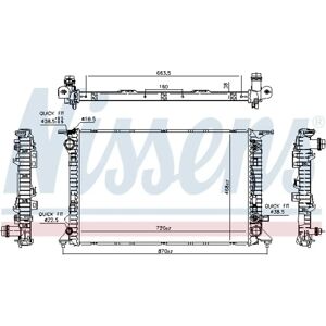 Nissens 606466 Alumiininen jäähdyttim Radiator for Porsche Macan - Moottorin jäähdytys Nissens 606466 Alumiininen jäähdyttim Radiator for Porsche Macan - Moottorin jäähdytys