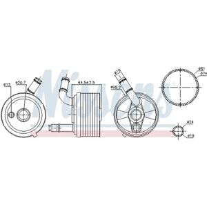 Nissens Raffreddatore Olio Mini - Trasmissione Automatica - Alluminio, 138mm L, 98mm P, 19mm Ingresso Nissens Raffreddatore Olio Mini - Trasmissione Automatica - Alluminio, 138mm L, 98mm P, 19mm Ingresso