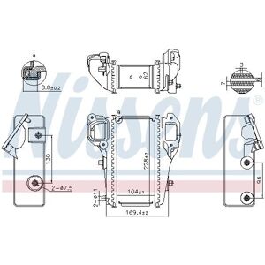 Nissens Intercooler - 961586 - Air-cooled - Plastic water tank - Aluminum radiator grille - Welded cooling fins - Intercooler Nissens Intercooler - 961586 - Air-cooled - Plastic water tank - Aluminum radiator grille - Welded cooling fins - Intercooler
