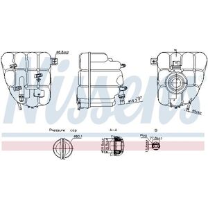 NISSENS 996255 Vaso di Espansione con Sensore - Serbatoio del Liquido di Raffreddamento per Porsche Cayenne, VW Touareg II NISSENS 996255 Vaso di Espansione con Sensore - Serbatoio del Liquido di Raffreddamento per Porsche Cayenne, VW Touareg II