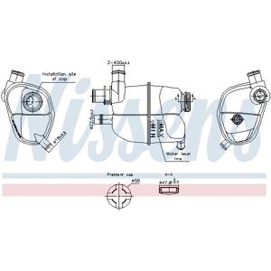 NISSENS 996302 Laajennustankki - Sisältää jäähdytysnesteen tason anturin NISSENS 996302 Laajennustankki - Sisältää jäähdytysnesteen tason anturin