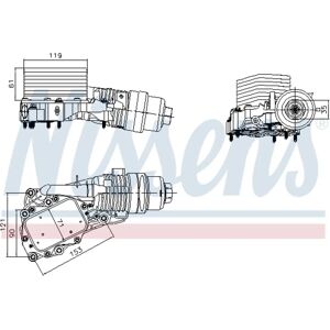 NISSENS 91400 Radiatore olio raffreddato ad acqua con housing del filtro olio NISSENS 91400 Radiatore olio raffreddato ad acqua con housing del filtro olio