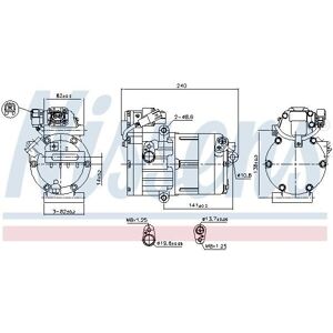 NISSENS HES27 - Compressore - Aria condizionata - R134a R1234yf NISSENS HES27 - Compressore - Aria condizionata - R134a R1234yf