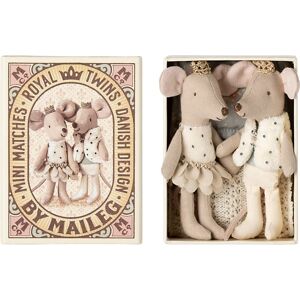 Maileg Jumeaux Royaux Souris - Sœur & Frère dans Boîte d'Allumettes - 11cm - Publicité Maileg Jumeaux Royaux Souris - Sœur & Frère dans Boîte d'Allumettes - 11cm - Publicité