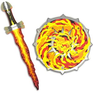 Fantasia Liontouch - Conjunto de chamas - Espada e escudo - Tamanho único Fantasia Liontouch - Conjunto de chamas - Espada e escudo - Tamanho único