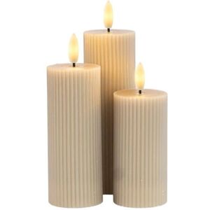 Ensemble de Bougies LED Rechargeables Sirius Smilla - 3 pièces, Gris Chaud - Bougies LED - Publicité Ensemble de Bougies LED Rechargeables Sirius Smilla - 3 pièces, Gris Chaud - Bougies LED - Publicité