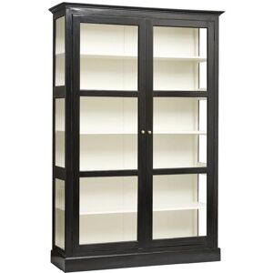 Vitrine double en bois noir Nordal - 212cm Classique - Publicité Vitrine double en bois noir Nordal - 212cm Classique - Publicité