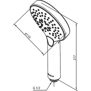 Damixa Silhouet Handbrause - Poliertes Messing - 3 Strahlarten - Max 9 l/min - Handbrause Damixa Silhouet Handbrause - Poliertes Messing - 3 Strahlarten - Max 9 l/min - Handbrause