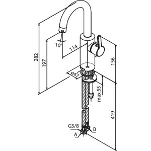 Damixa Silhouet PVD Rustfrit Stål Enkeltgrebsarmatur - 6 l/min, 282mm høj Damixa Silhouet PVD Rustfrit Stål Enkeltgrebsarmatur - 6 l/min, 282mm høj